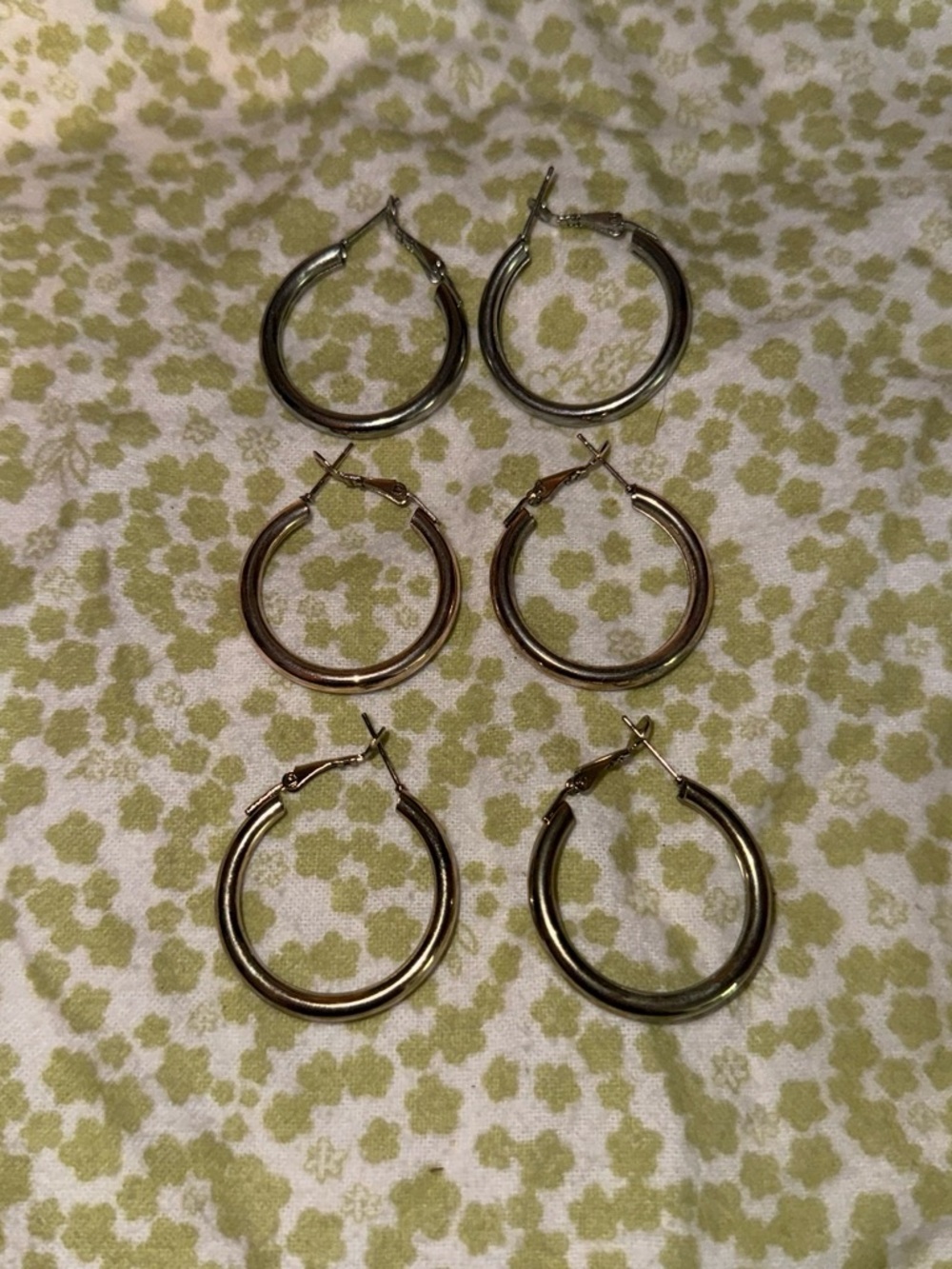 Polished Hoop Earrings - Women's Classic Hoops (3 Pairs)